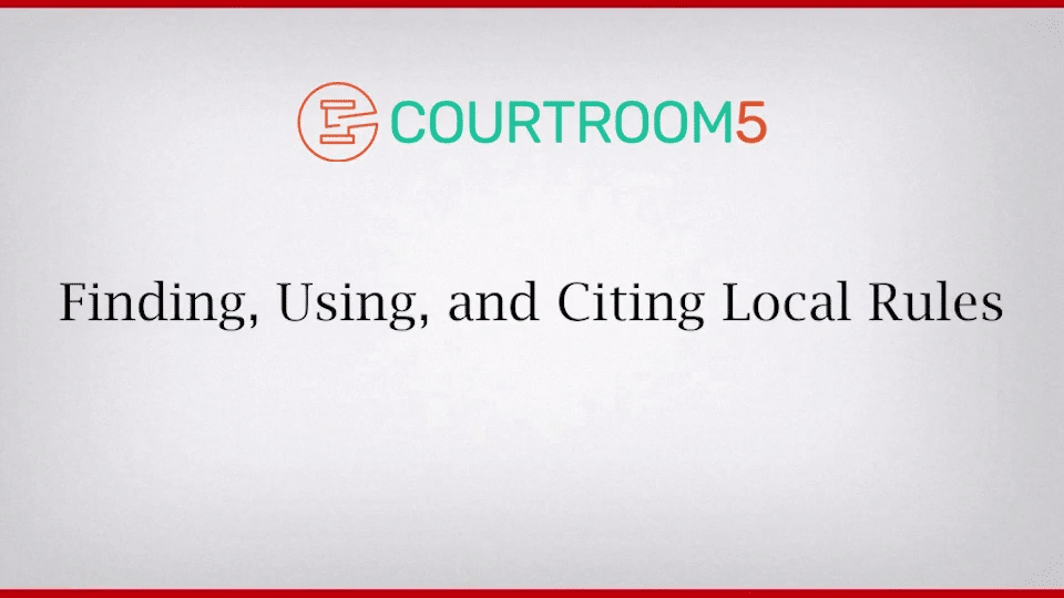 Finding, Using, and Citing Local Rules