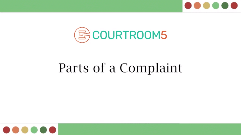 Parts of a Complaint