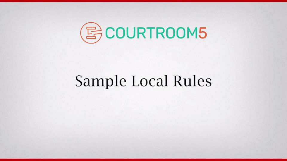 Sample Local Rules