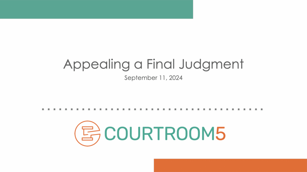 Appealing a Final Judgment