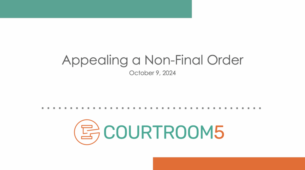 Appealing a Non-Final Order