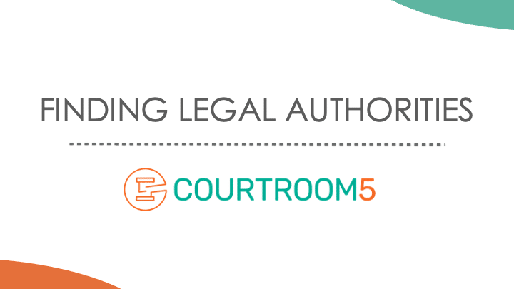 Finding Legal Authorities