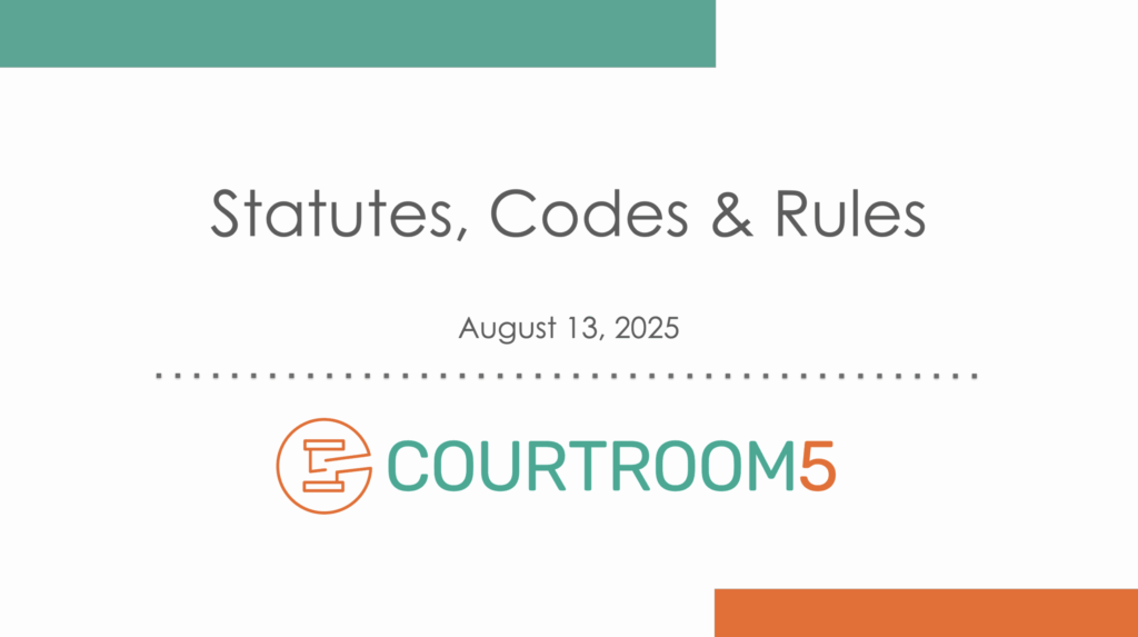 Statutes, Codes & Rules